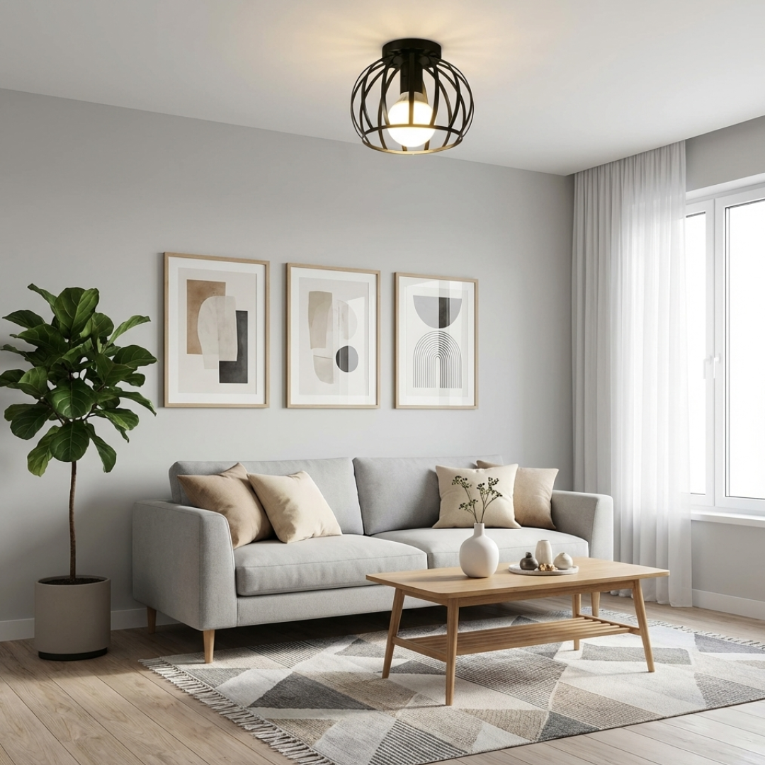 Ceiling Light | Cage Shade