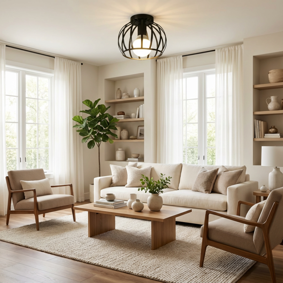 Ceiling Light | Cage Shade