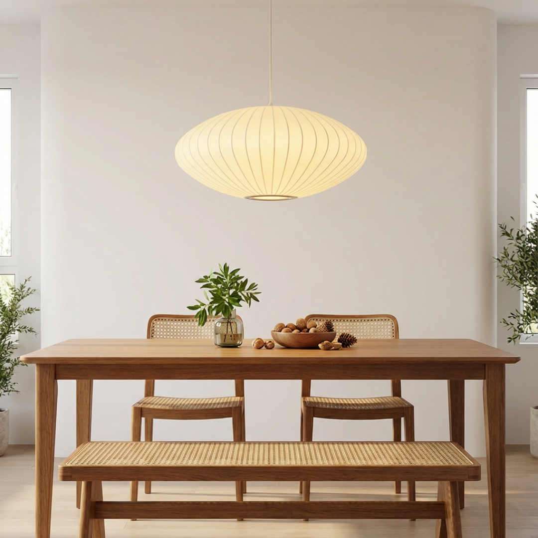 Pendant Light | Ribbed Oval Design
