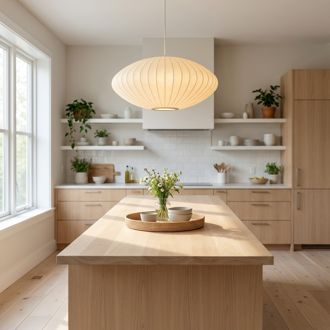 Pendant Light | Ribbed Oval Design