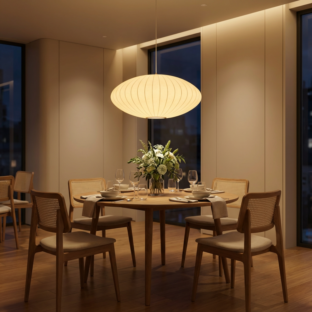 Pendant Light | Ribbed Oval Design