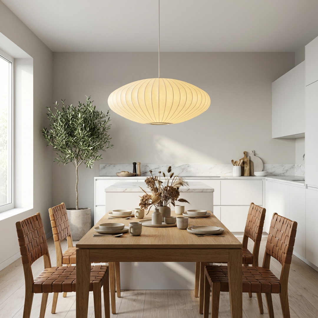 Pendant Light | Ribbed Oval Design