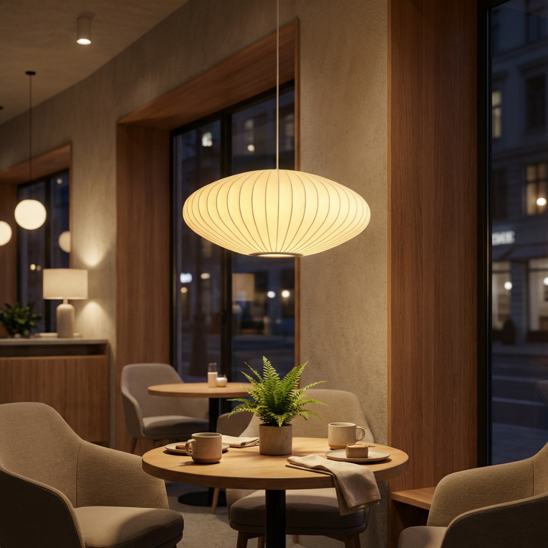 Pendant Light | Ribbed Oval Design