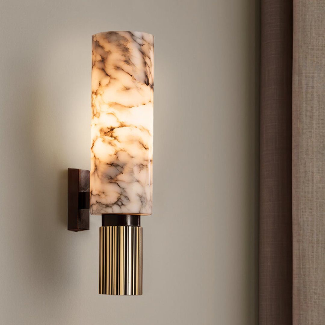 Wall Light | Marble Cylinder Design